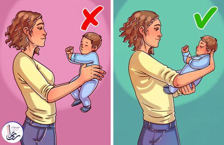 نگه داشتن سر نوزاد
